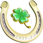 Horseshoe with a four-leaf clover
